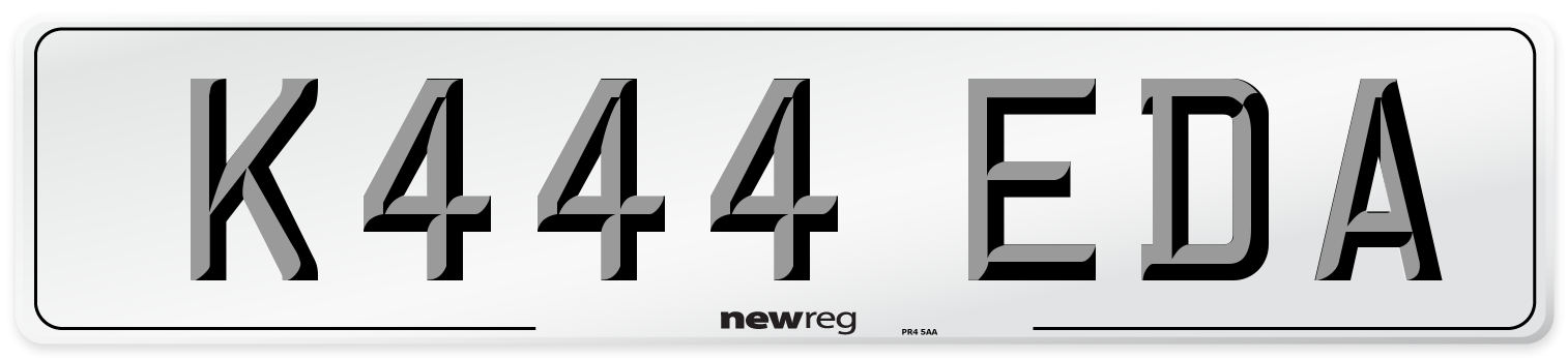 K444 EDA Number Plate from New Reg